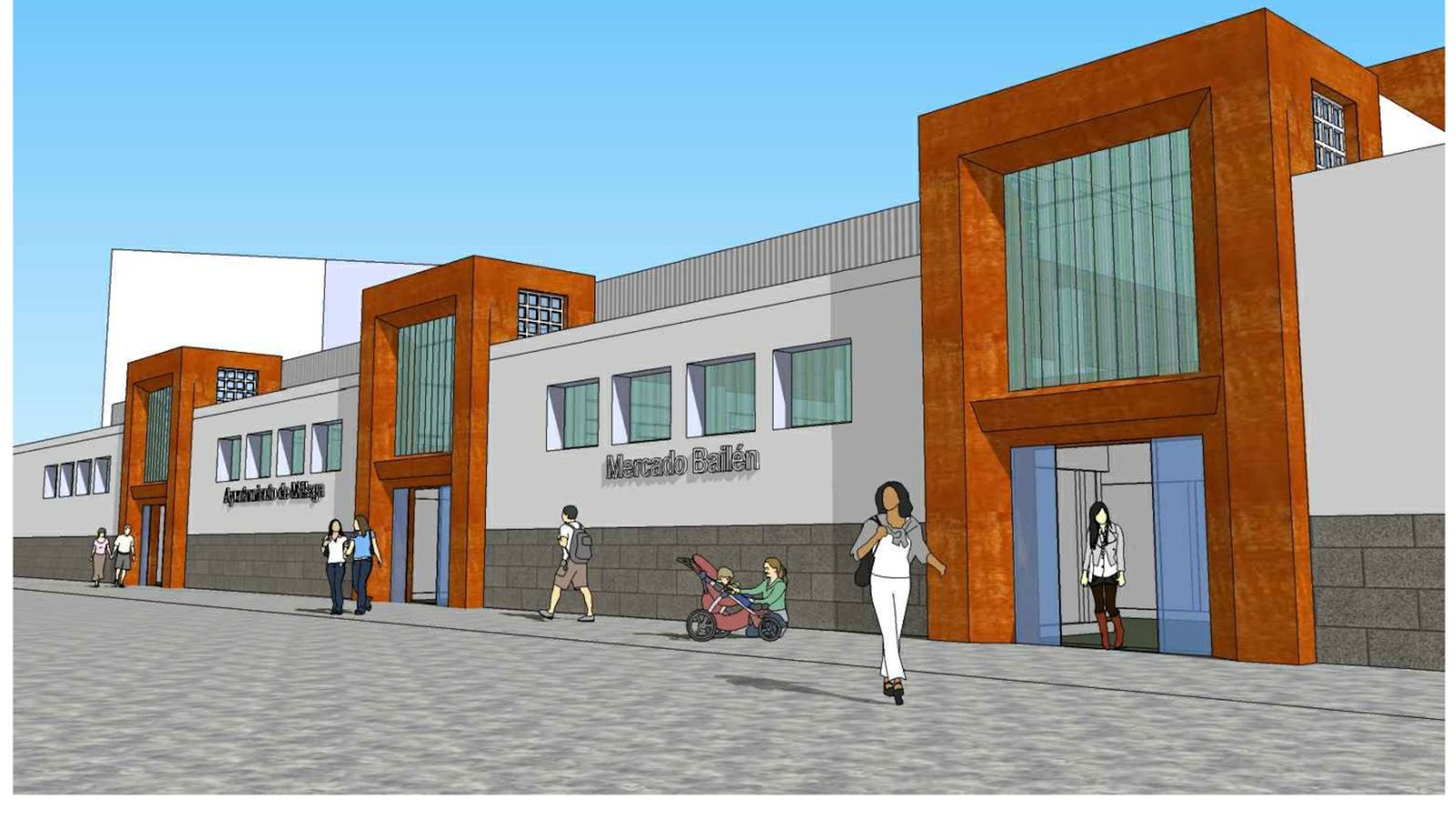 Proyecto de fachada trasera del Mercado Bailén