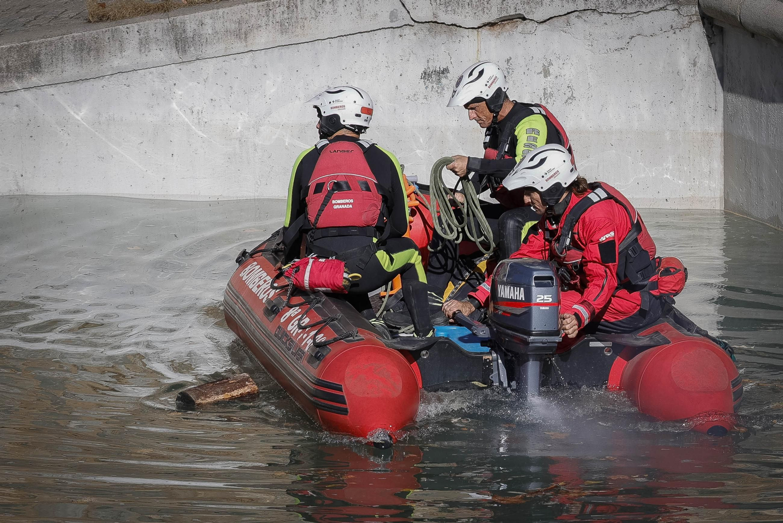 El simulacro ante una inundación en Granada, en imágenes