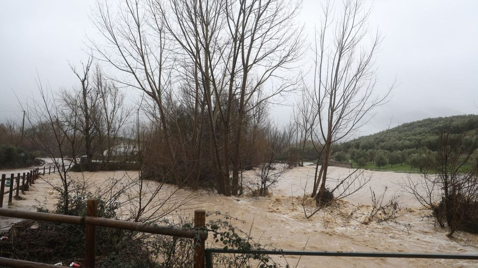 El río Guadalhorce a su paso por Villanueva del Rosario.