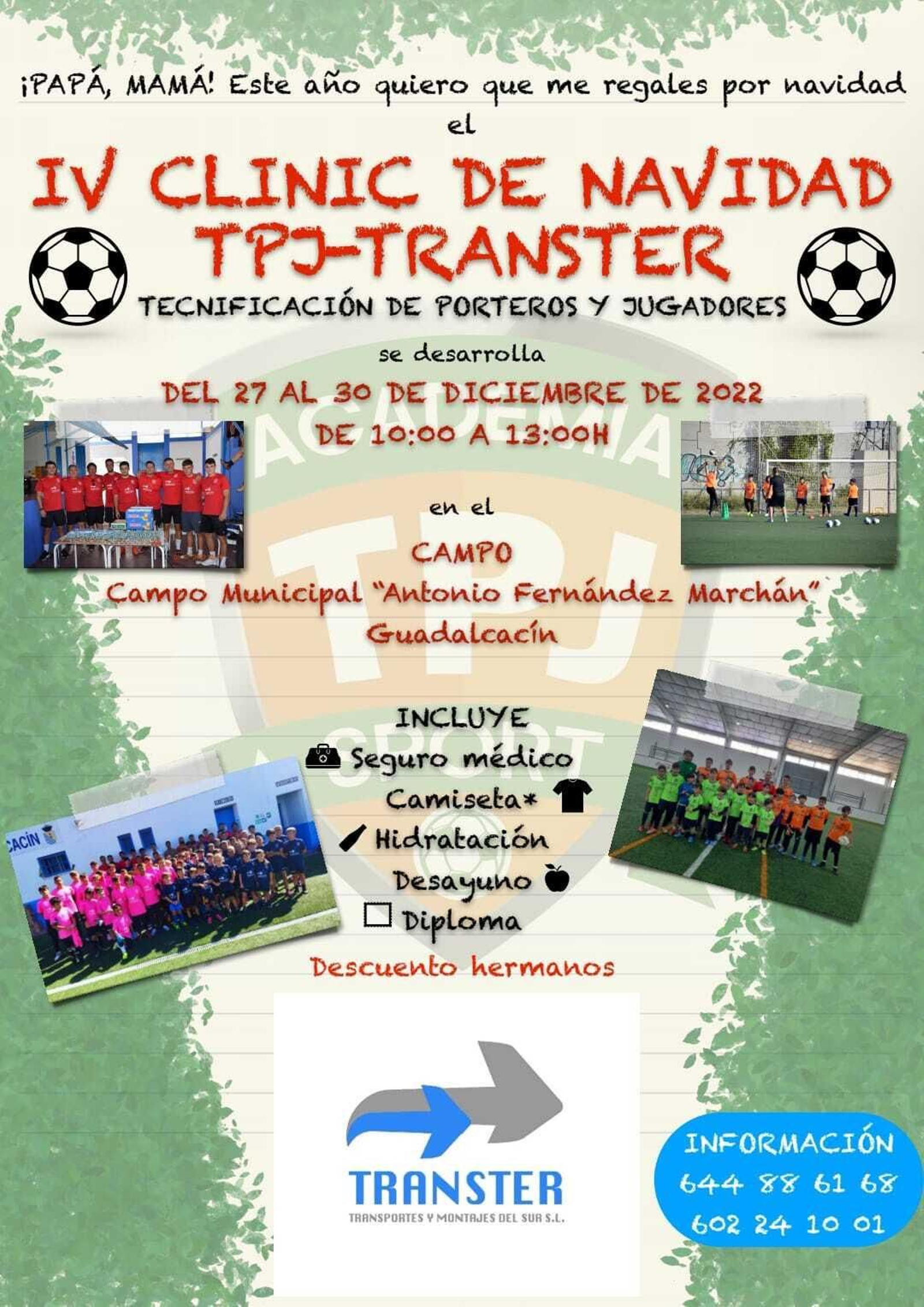 Cartel del IV Clinic de la TPJ-Transter.