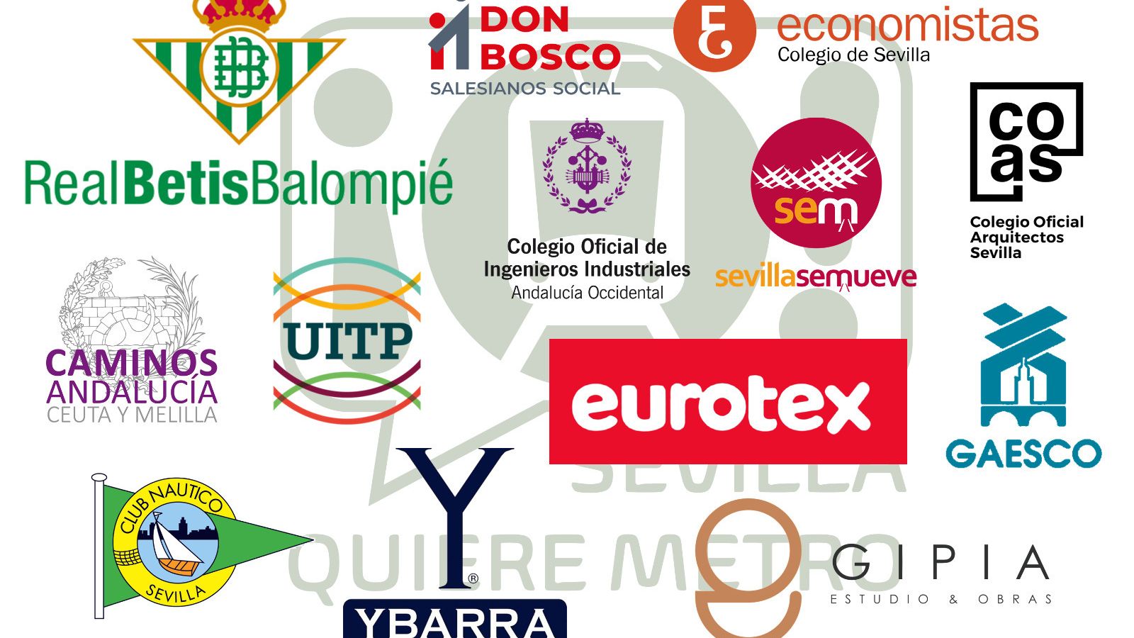 Entidades que se suman a la petición urgente de firma del convenio de financiación del Metro de Sevilla.