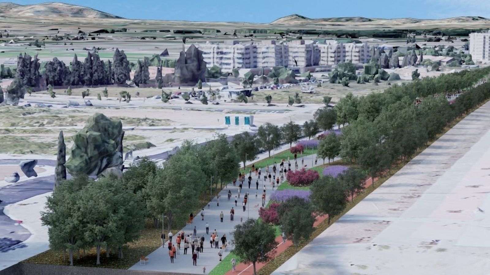 Recreación de las vías soterradas en La Rosaleda propuesta por el PP en las elecciones