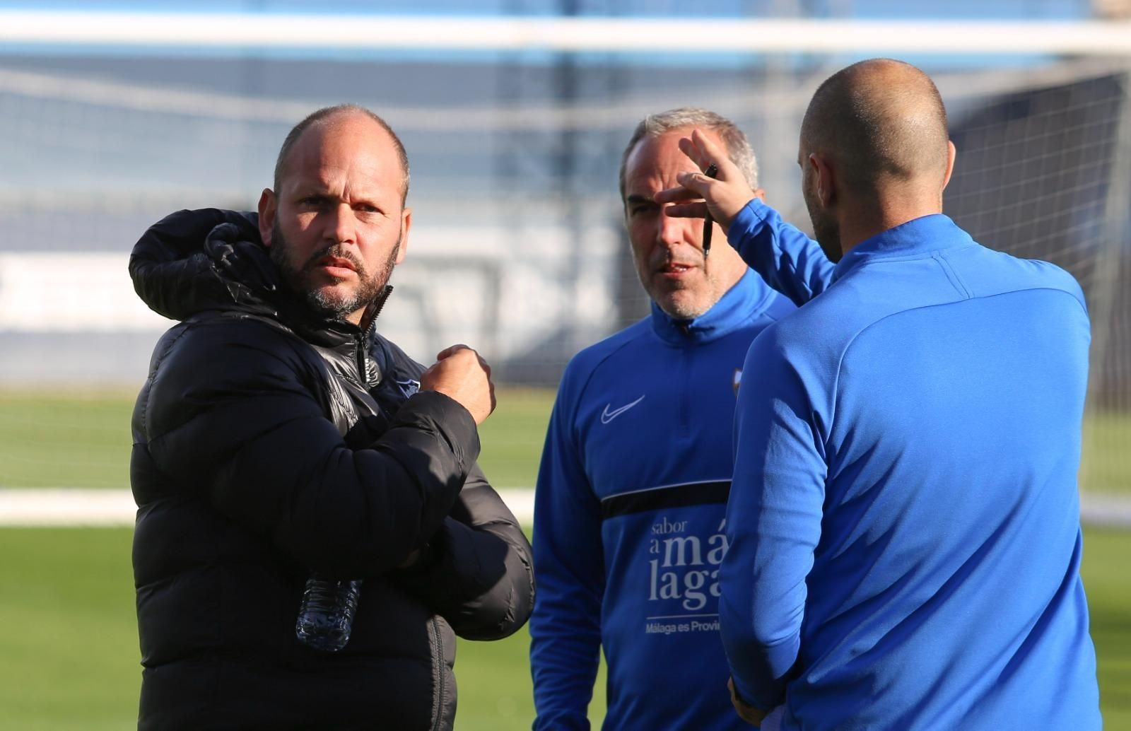 José Alberto durante un entrenamiento del Málaga CF.
