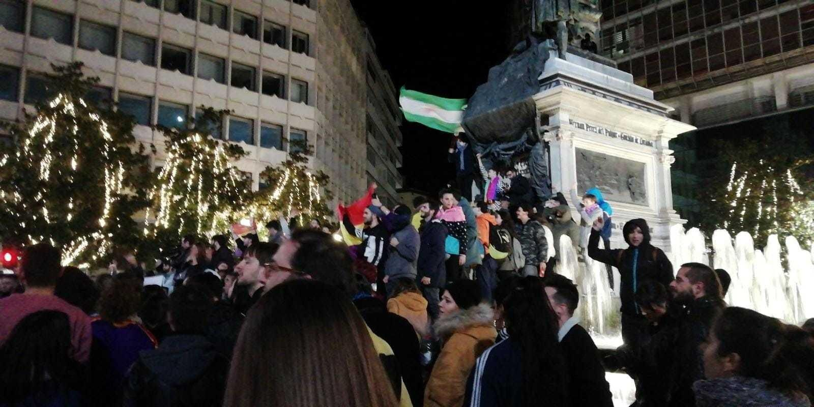 Las imágenes de la manifestación antifascista en Granada