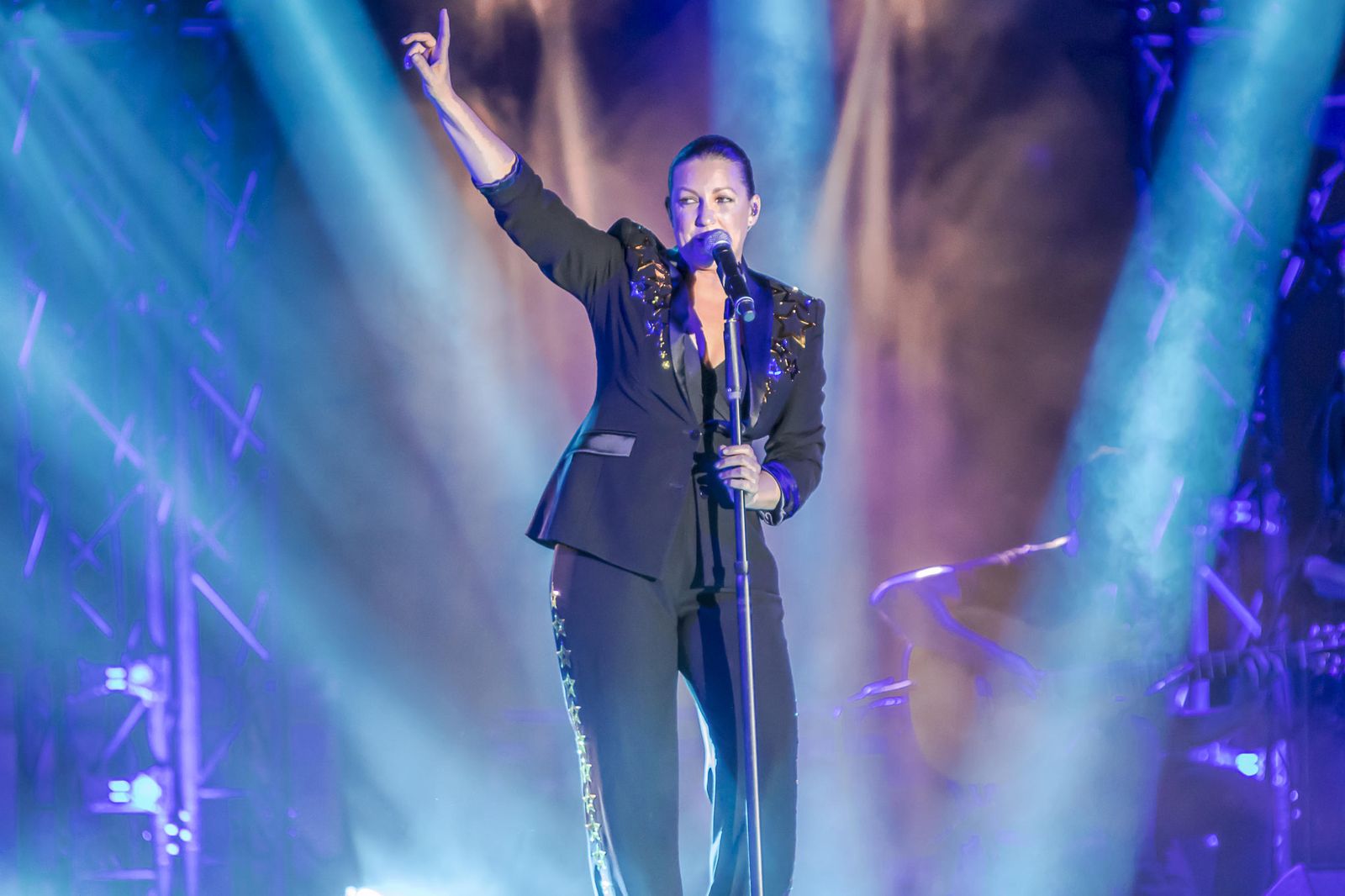Niña Pastori, durante su actuación de cierre de verano sanluqueño.