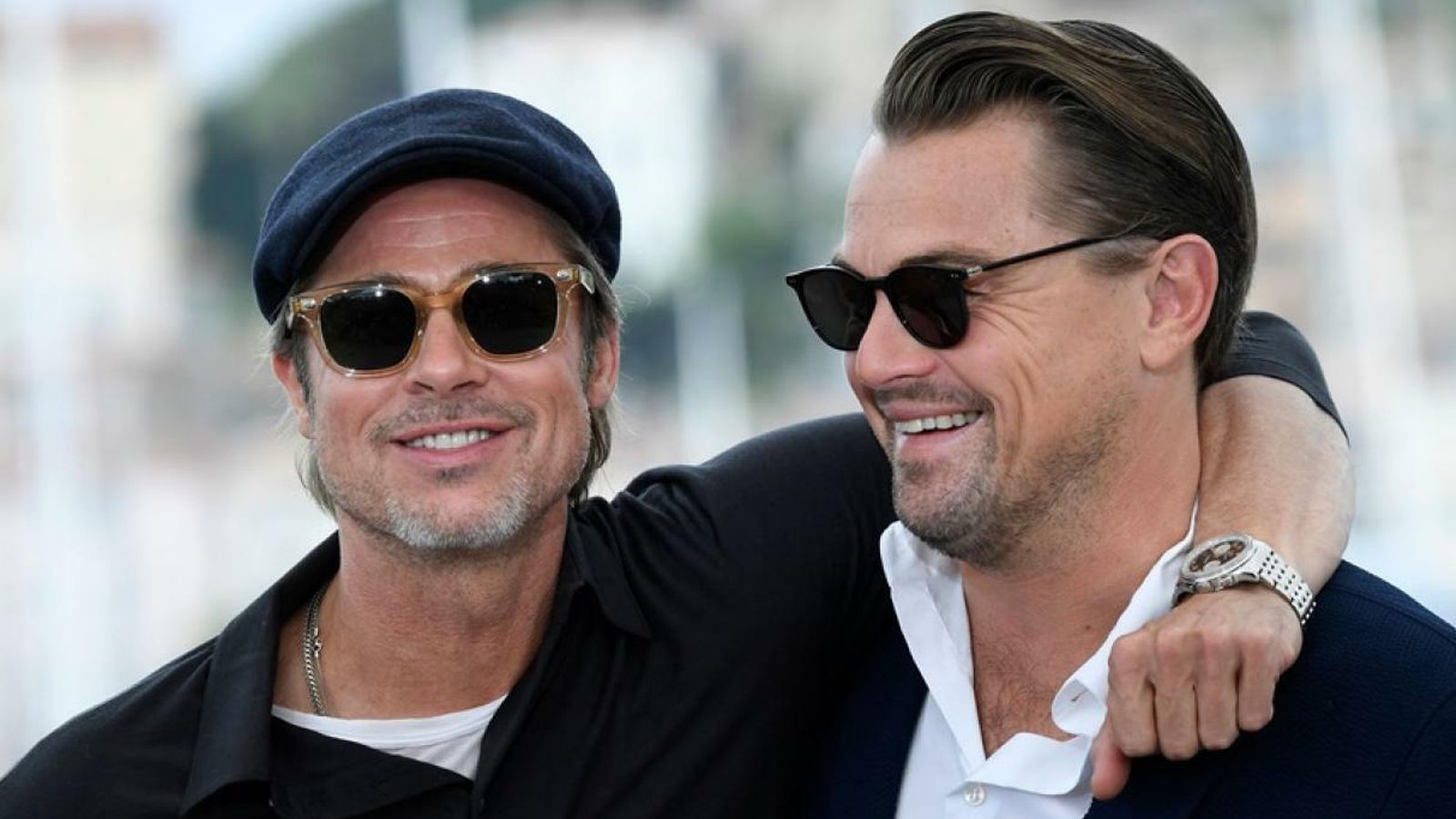 Leonardo DiCaprio con Brad Pitt, compañeros en la nueva película de Tarantino.