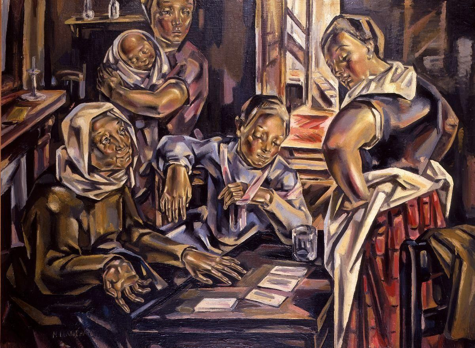 Detalle de 'La echadora de cartas', de María Blanchard.