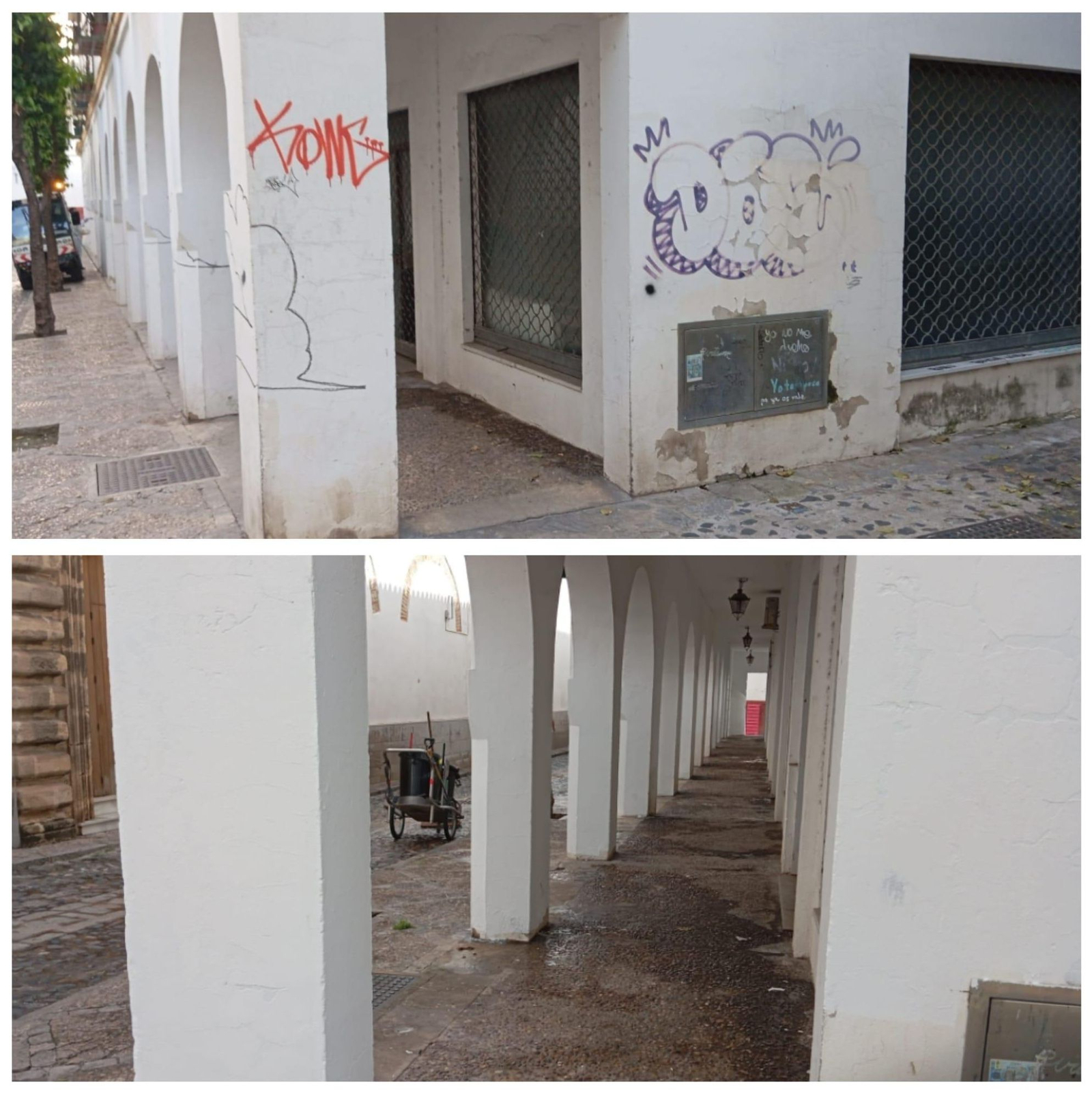 El antes y el después de esta intervención realizada junto a la plaza Compañía de Jerez. El antes y el después de esta intervención realizada junto a la plaza Compañía de Jerez.