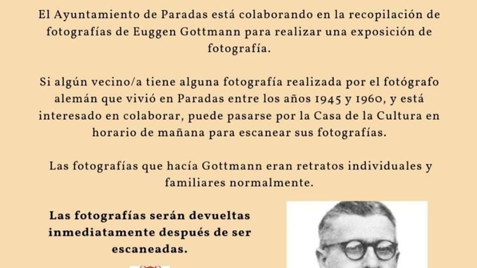 El anuncio publicado por el Ayuntamiento de Paradas en sus redes sociales.