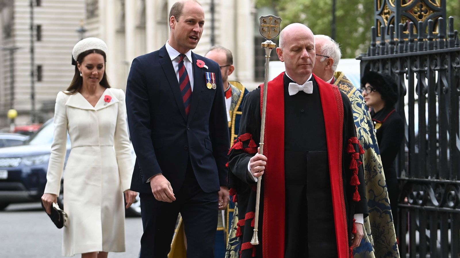 Los duques de Cambridge, este lunes, a su llegada a Westminster.