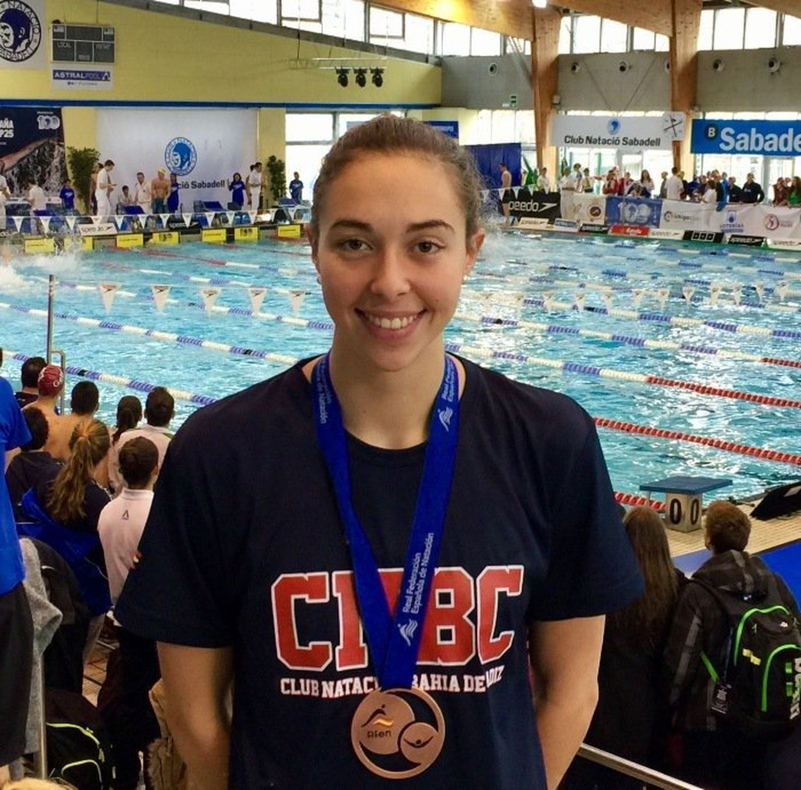 Paloma de Bordons en la piscina barcelonesa Nova Escullera