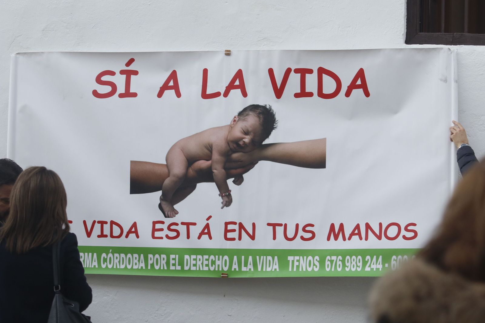 Cartel en una manifestación en Córdoba contra el aborto en 2019.