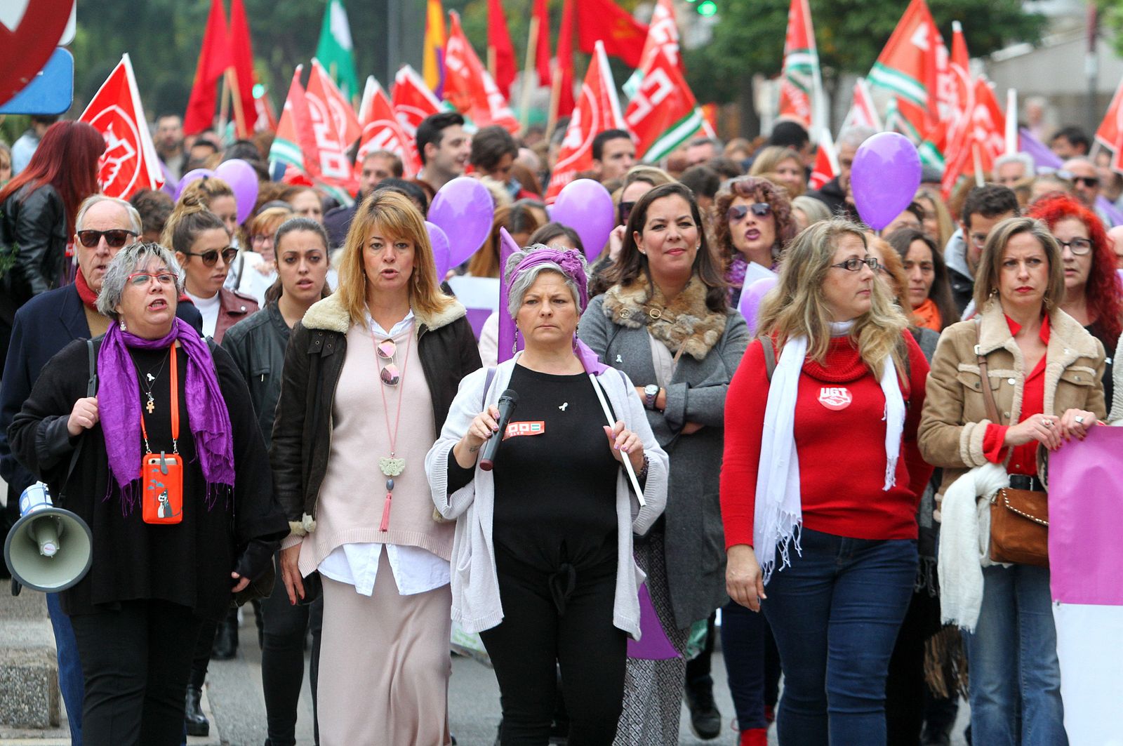 Manifestación contra la violencia  de  género el pasado 25 de noviembre en Huelva.