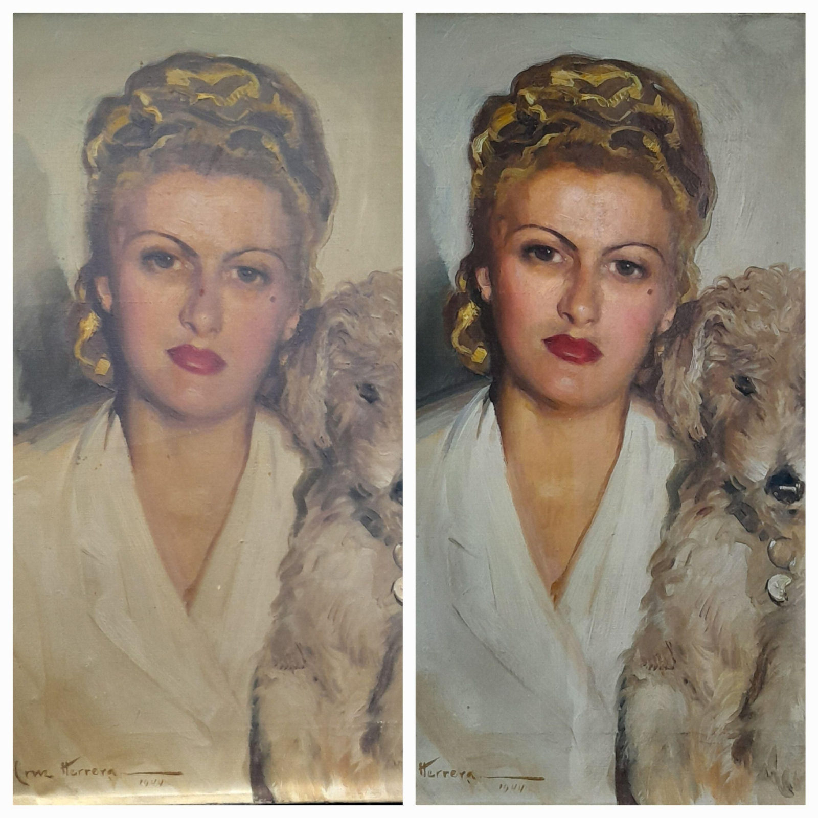 Limpieza y restauración del lienzo, por Mercedes Corbacho. El antes y el después. Limpieza y restauración del lienzo, por Mercedes Corbacho. El antes y el después.
