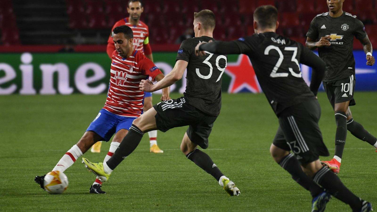 Ángel Montoro, en ya histórico partido ante el Manchester.