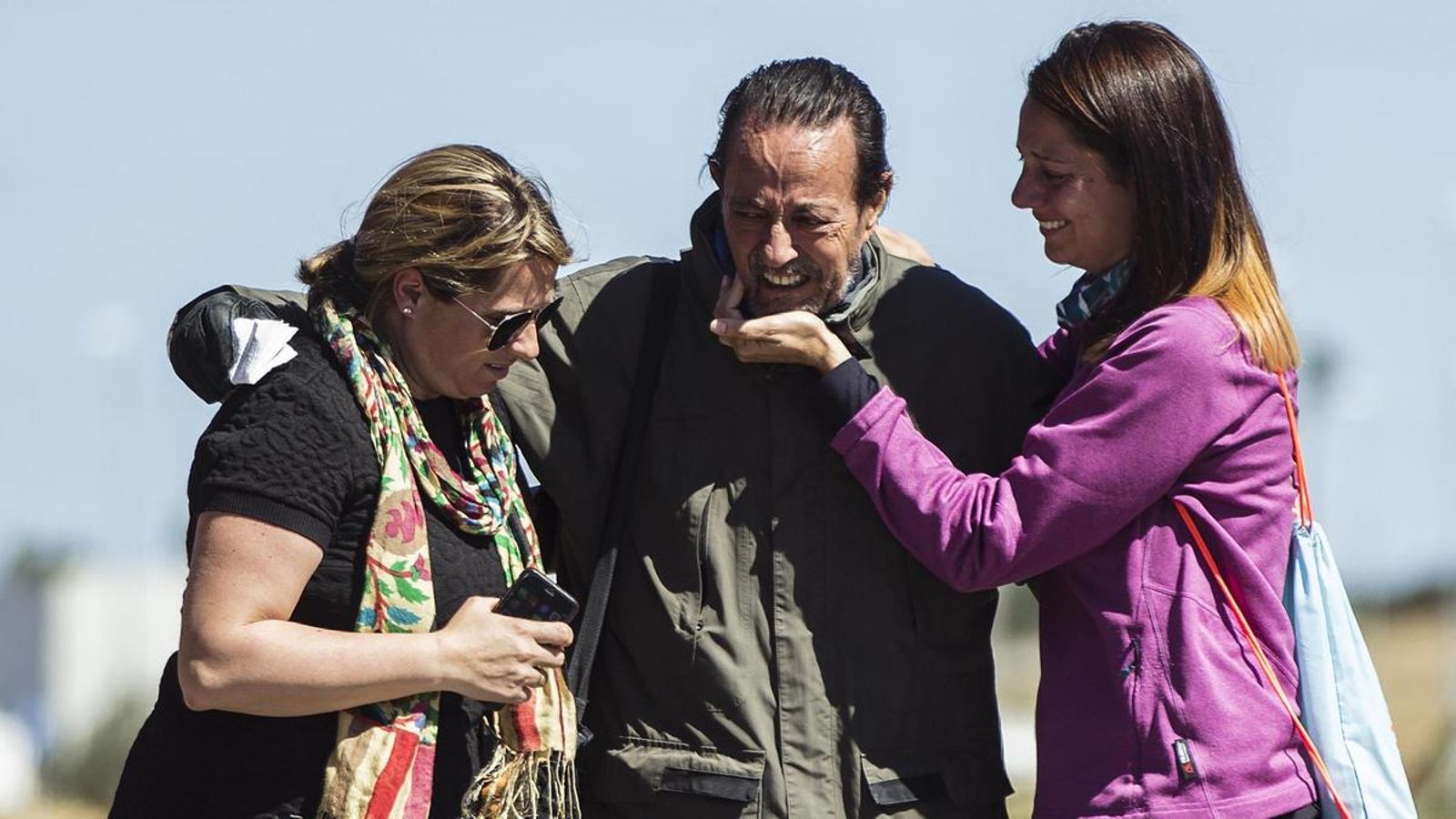 A su salida de la cárcel en 2016 para el tercer grado, recibido por su hijas.