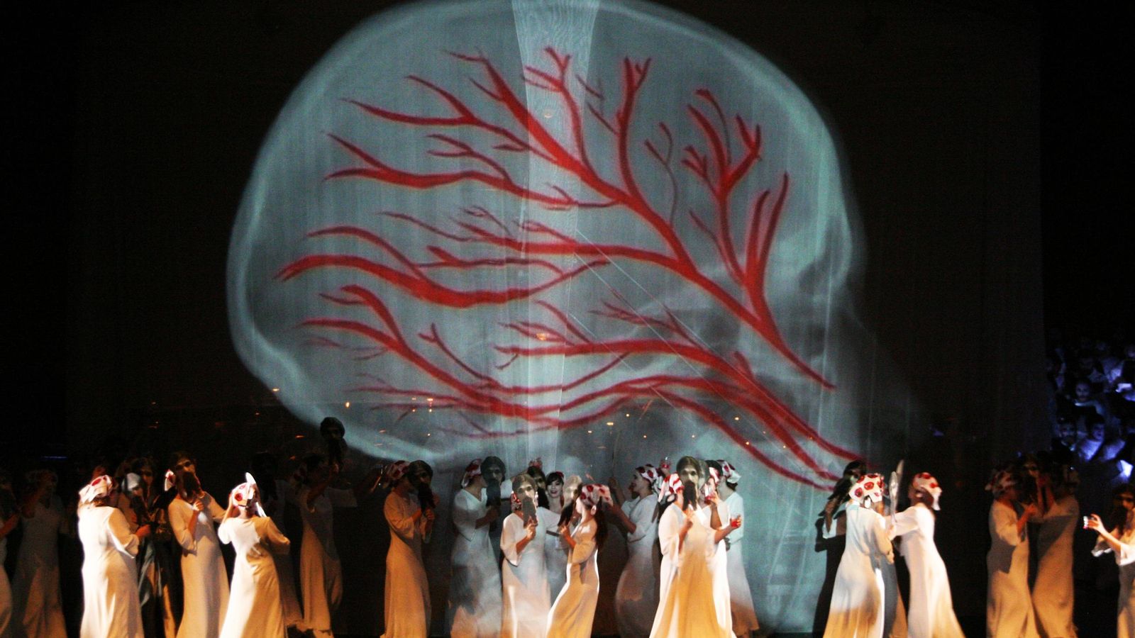 Proyecciones e intérpretes, en escena.