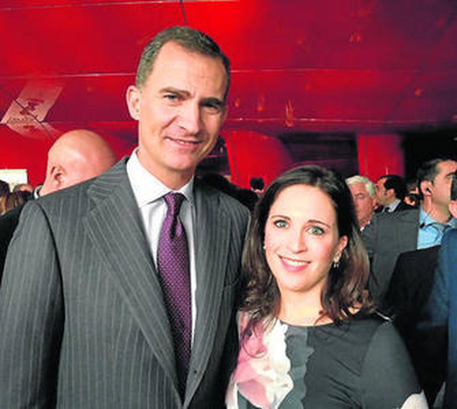 La empresaria malagueña María Salas, ayer con el Rey en Madrid.