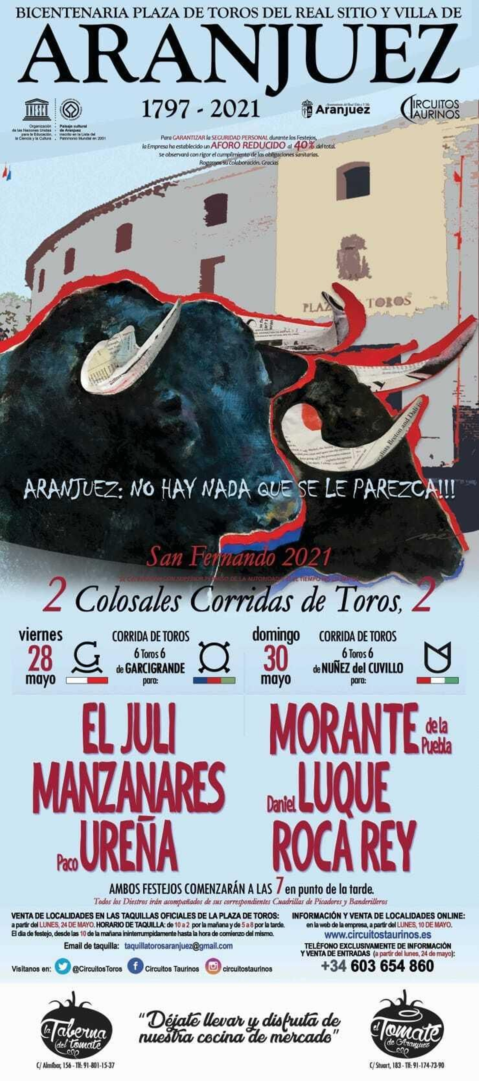 Carteles de la Feria Taurina de Aranjuez.