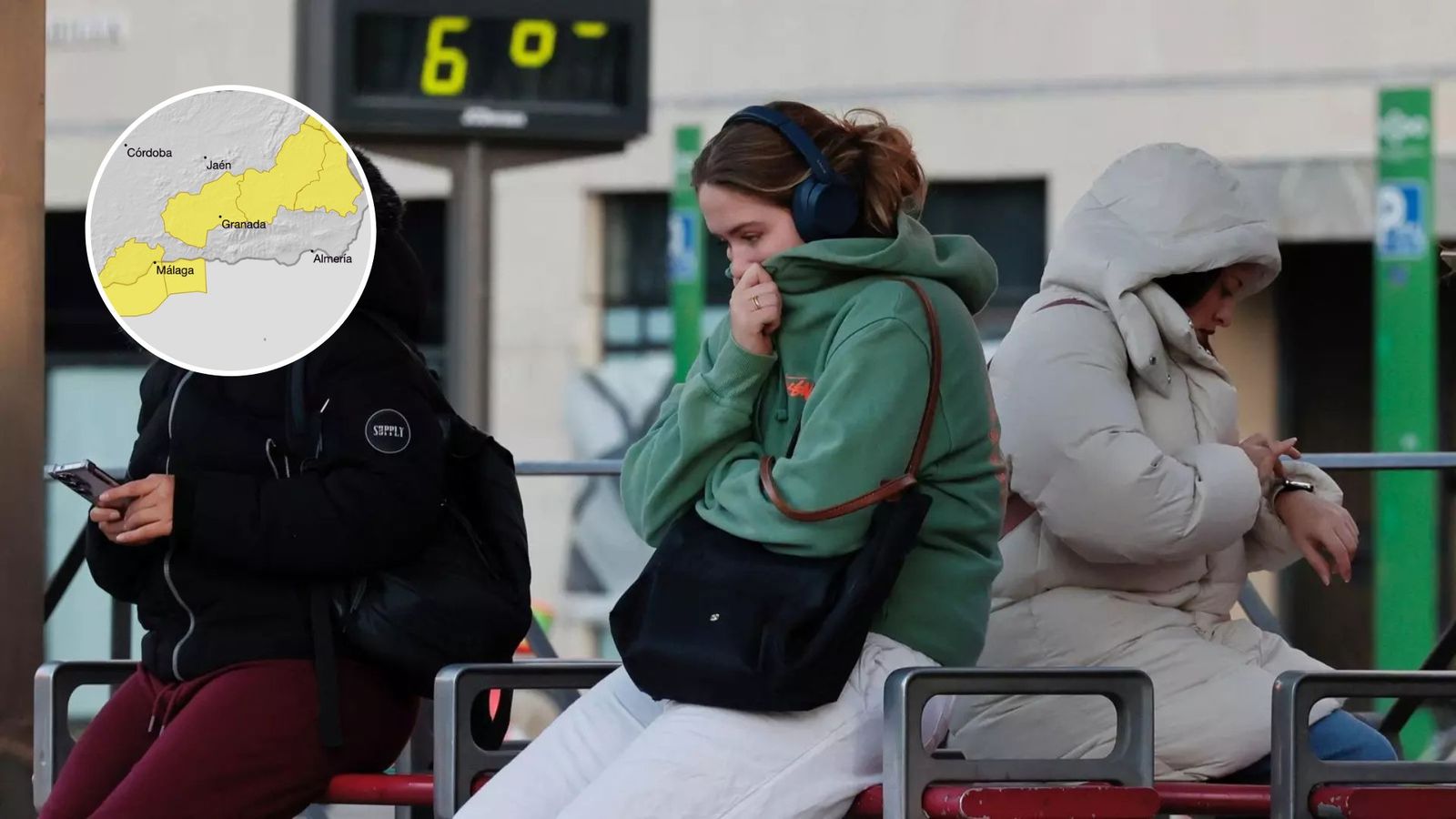 Avisos por frío y nevadas en Andalucía