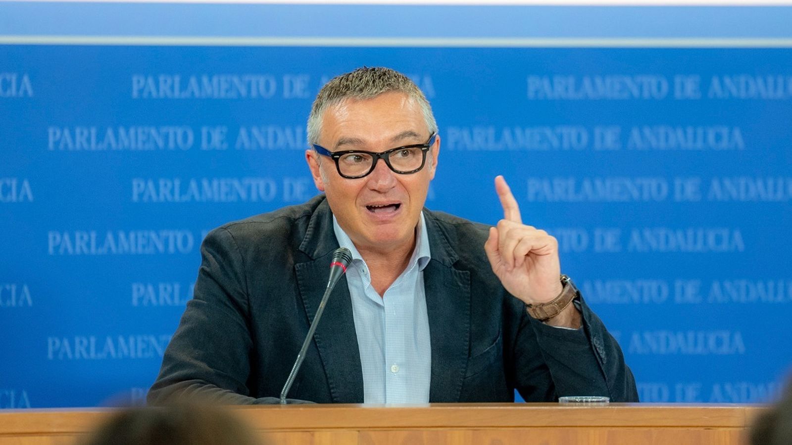 Manuel Gavira esta mañana en el Parlamento de Andalucía.