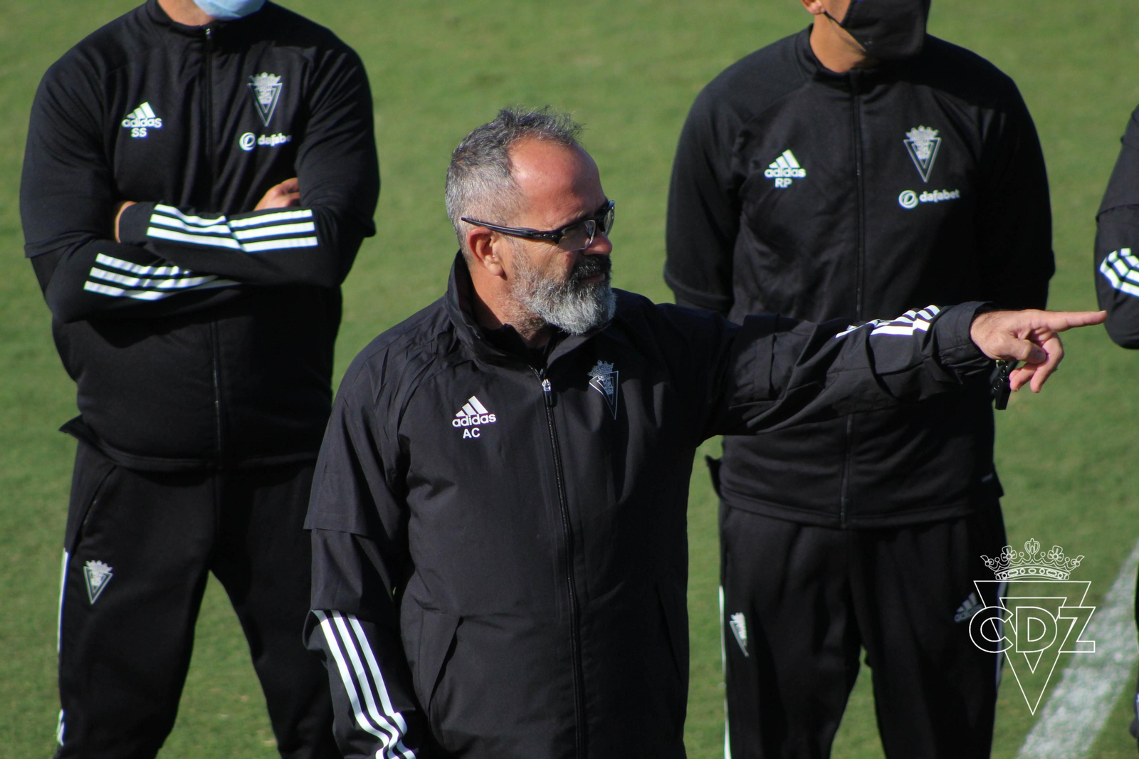 Cervera, en un entrenamiento del Cádiz.