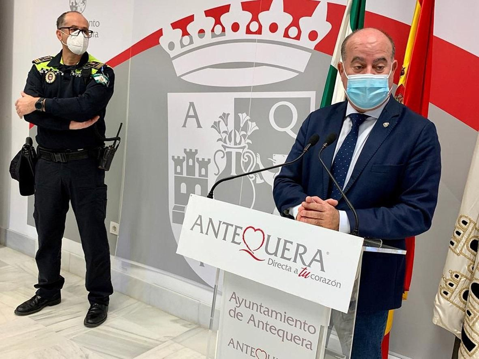 El alcalde de Antequera, este jueves, en rueda de prensa.
