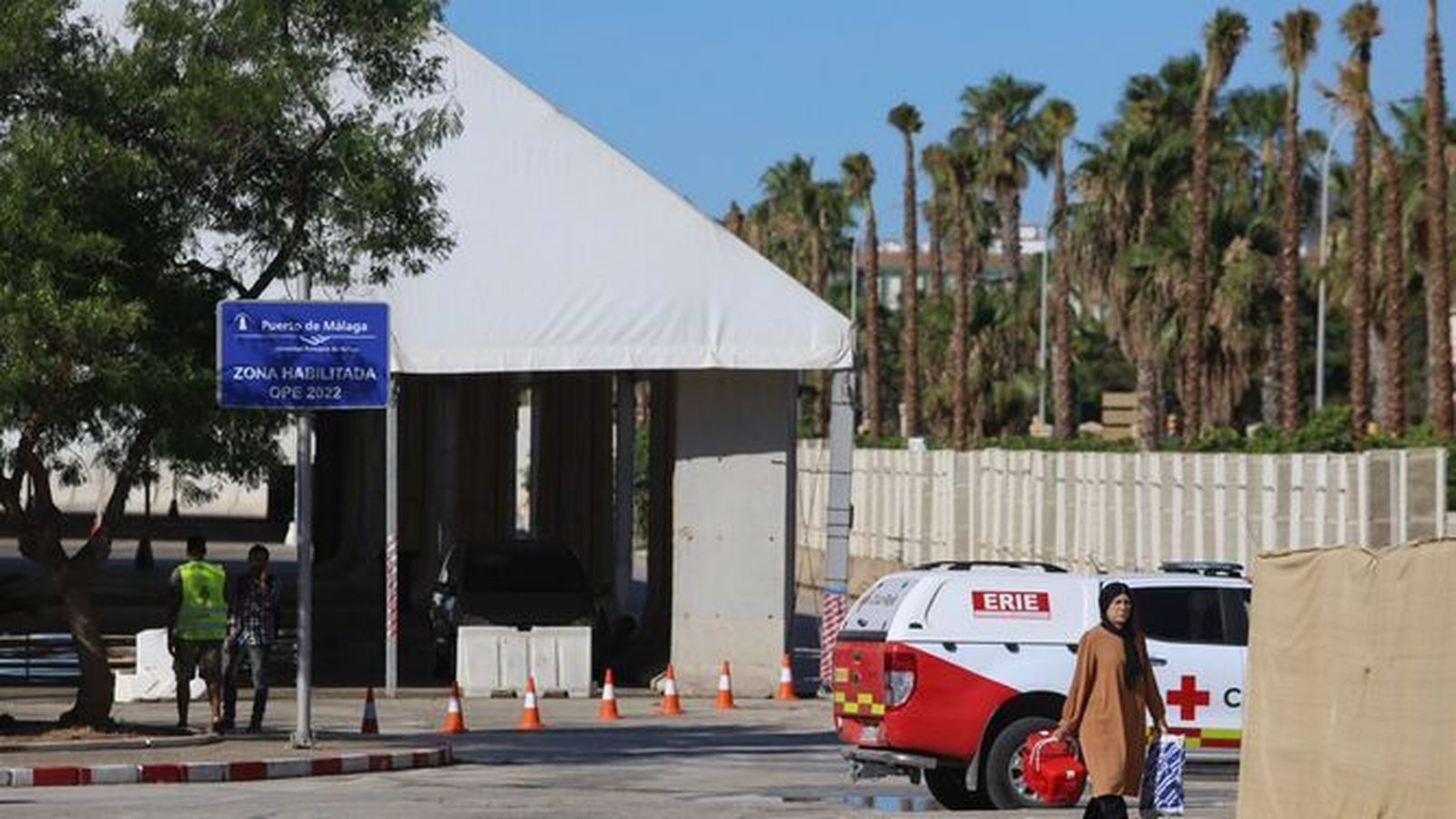 Zona habilitada en el Puerto de Málaga para la OPE 2022.