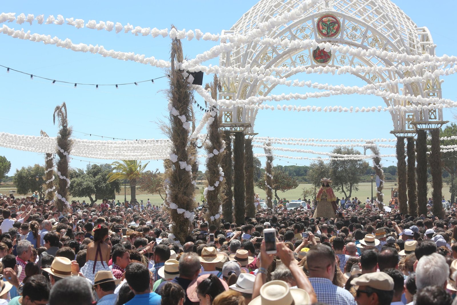 Imágenes de la Venida de la Virgen del Rocío por las calles de la aldea 2019