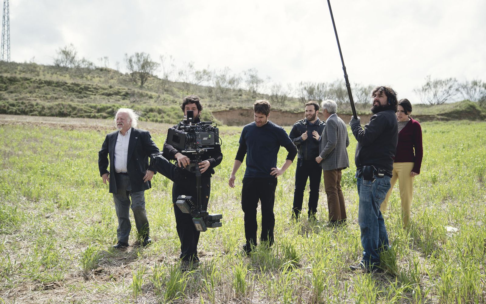 Juan Echanove junto a Imanol Arias y Ricardo Gómez en el rodaje de este año.
