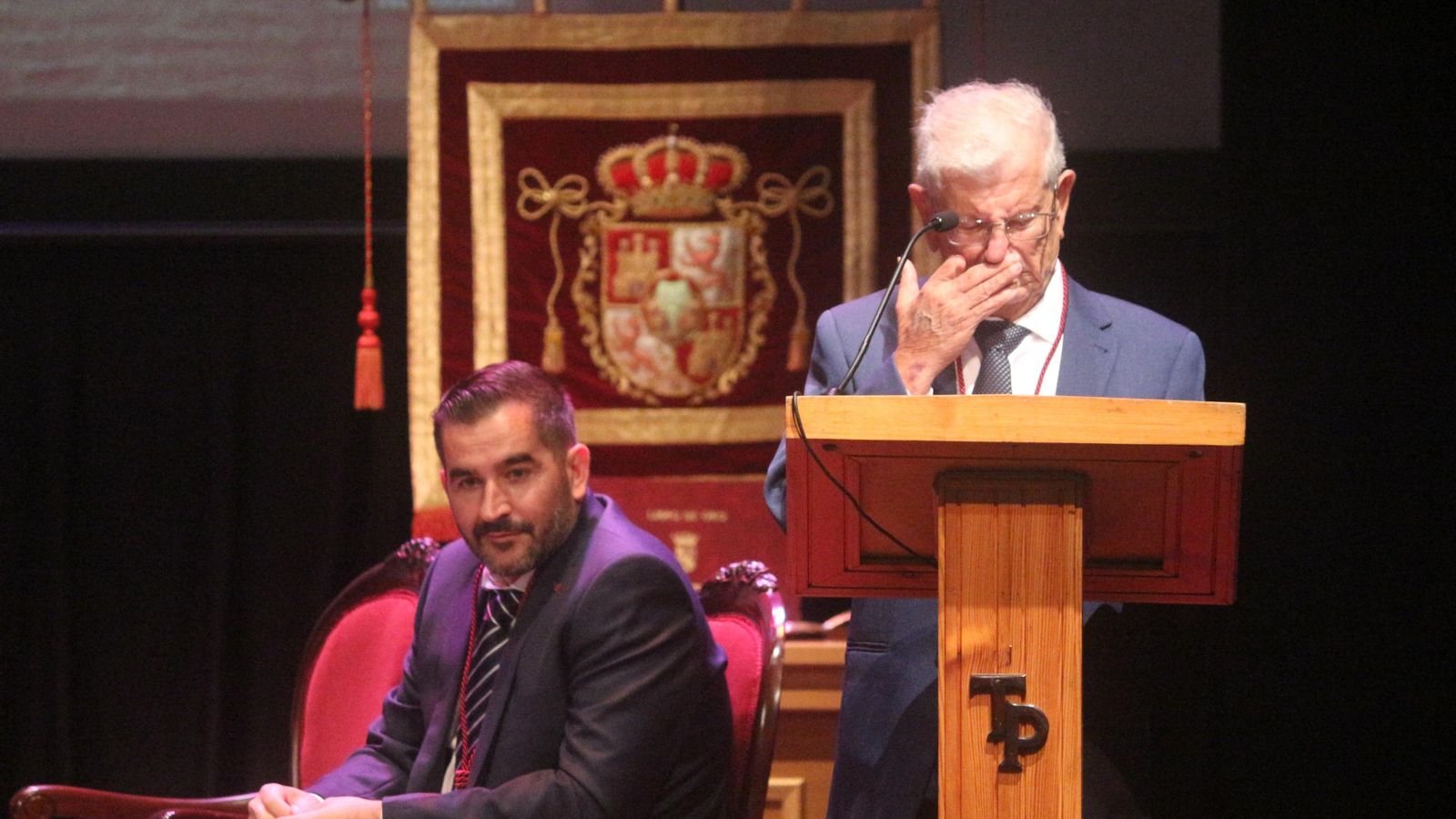 Antonio De la Cruz, emocionado durante los agradecimientos
