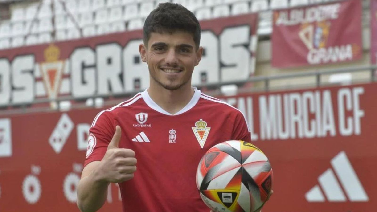Juanmi Carrión, la temporada pasada en su llegada al Real Murcia