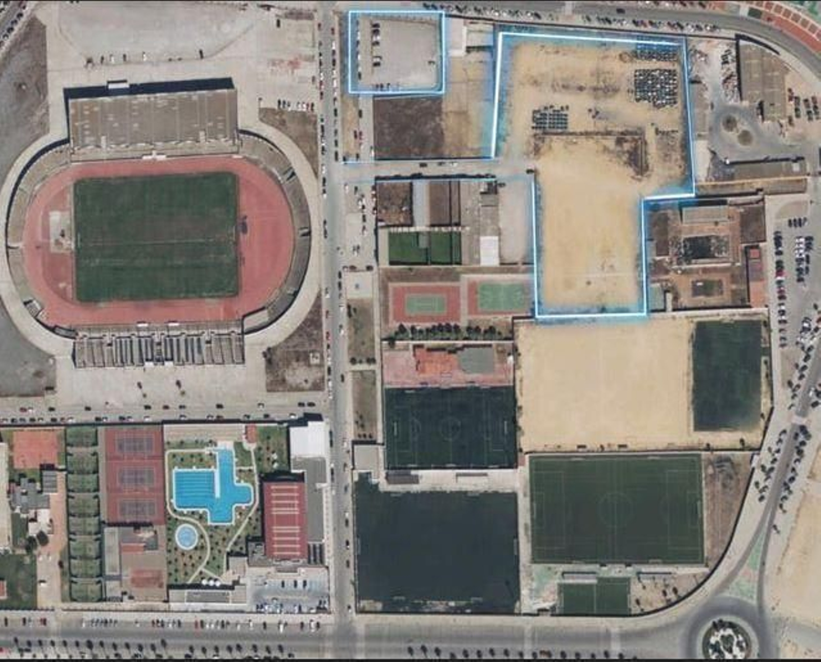 El croquis de la zona de aparcamiento durante el Clásico