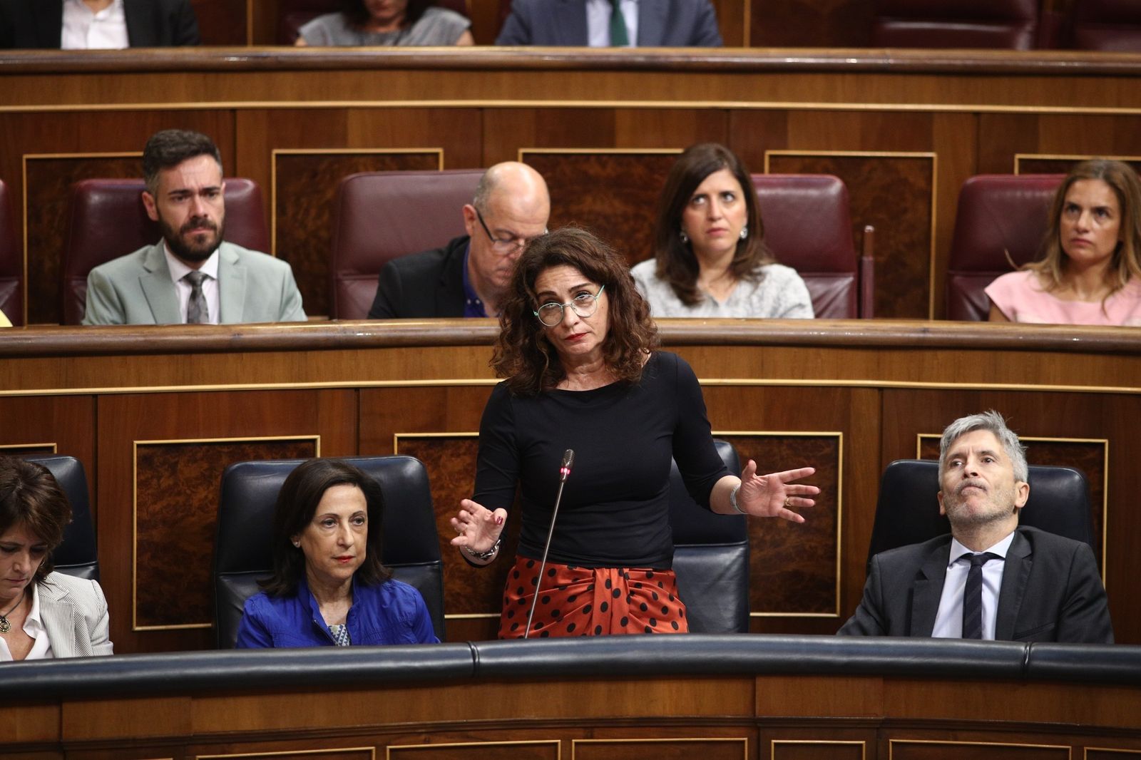 La ministra de Hacienda, María Jesús Montero, durante una comparecencia reciente en el Congreso