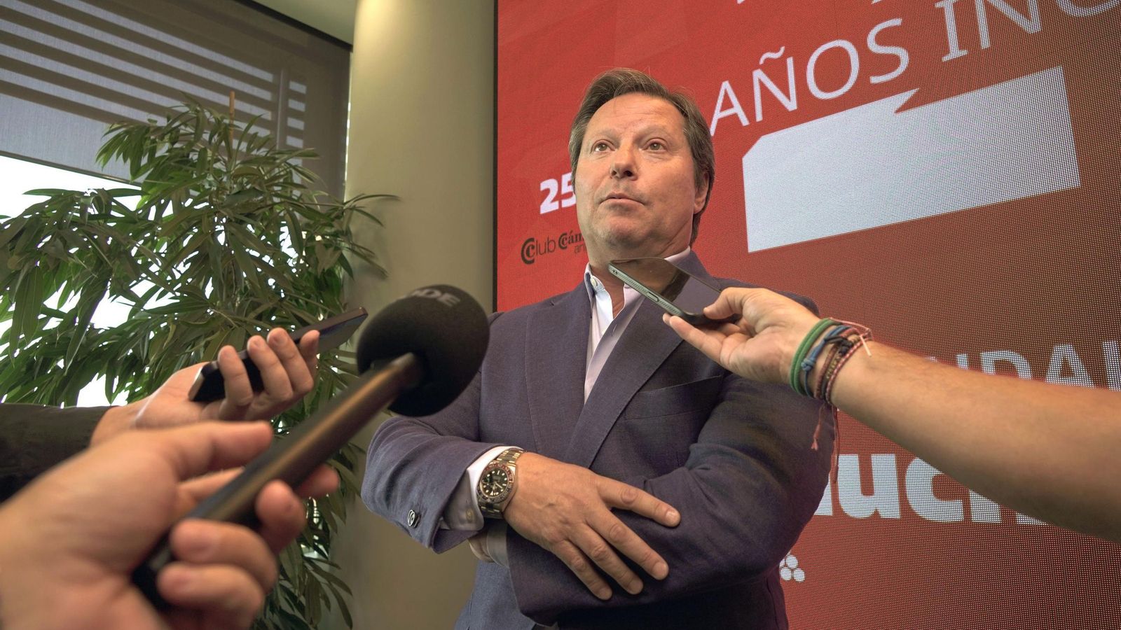 Antonio Lappí atiende en una comparecencia el pasado verano.