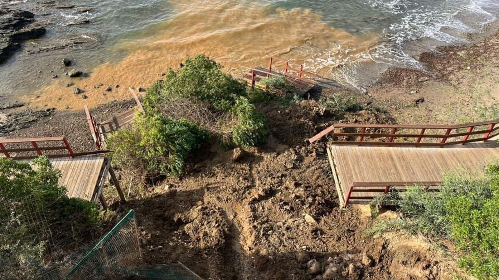 El tramo de senda litoral afectado. El tramo de senda litoral afectado.