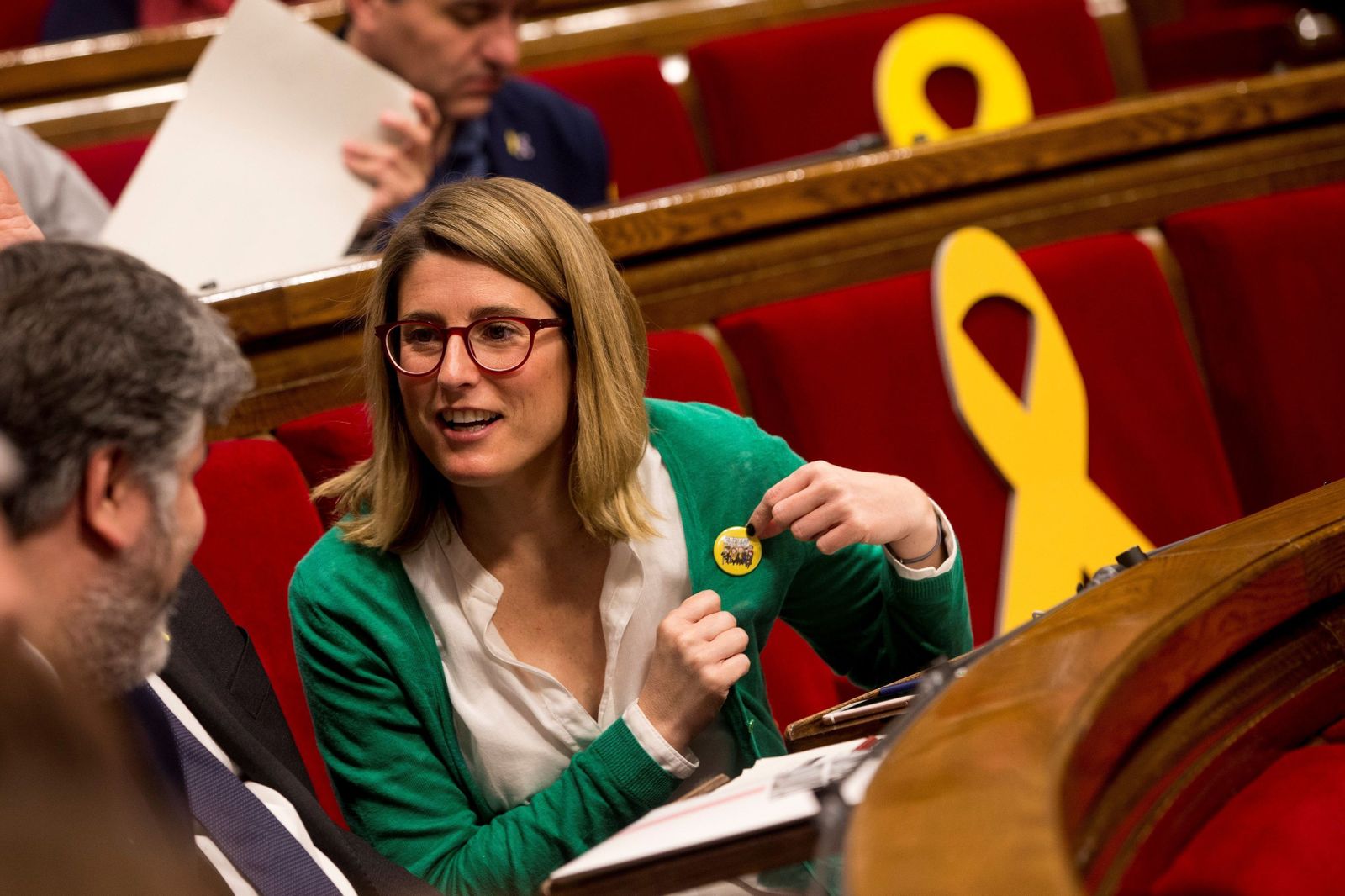 Elsa Artadi, portavoz de JxCat, ayer durante la sesión plenaria en el 'Parlament' catalán.