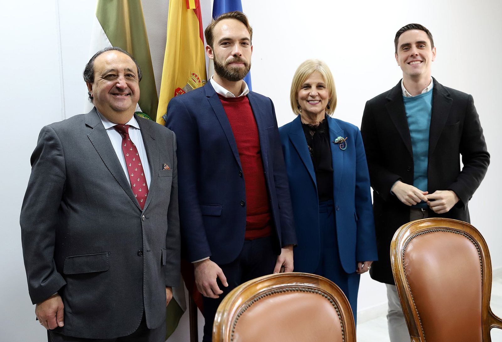 Carlos Granados junto a la alcaldesa, María José García-Pelayo, y los delegados Jaime Espinar y Francisco Zurita.