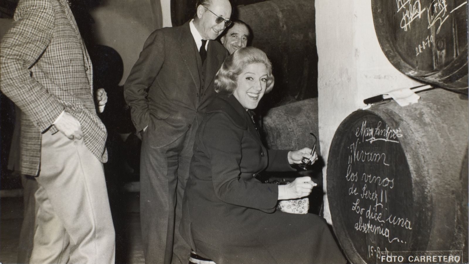 La cómica Mary Santpere en González Byass, 1971.