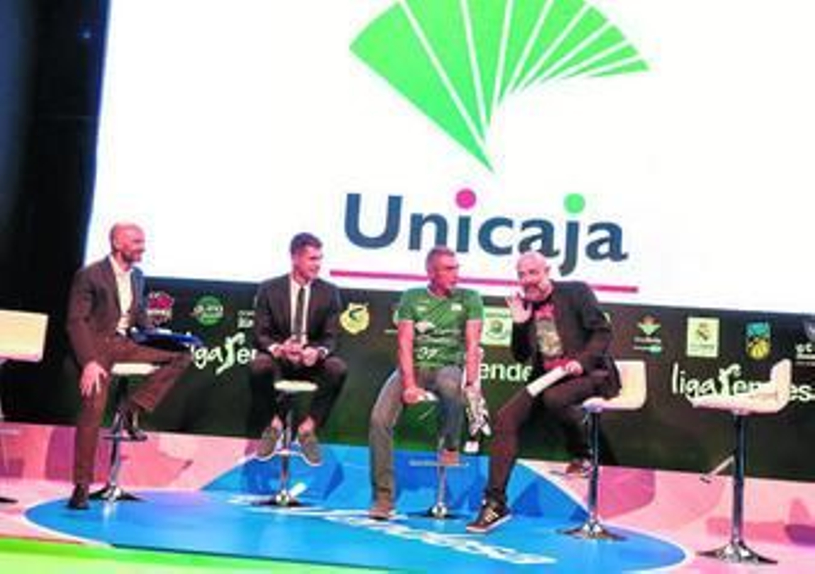 Antonio Lobato, Nemanja Nedovic, Manolo Sarria y Goyo González, durante la presentación de la Liga Endesa.