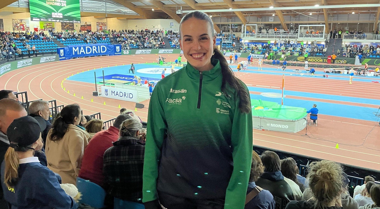 Carmen Avilés, satisfecha tras su gran papel en el World Indoor Tour Gold de Madrid.