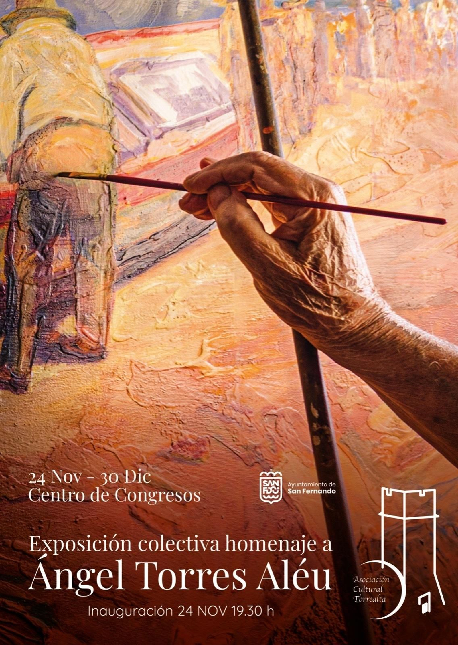 Cartel anunciador de la muestra colectiva dedicada a Ángel Torres Aléu.