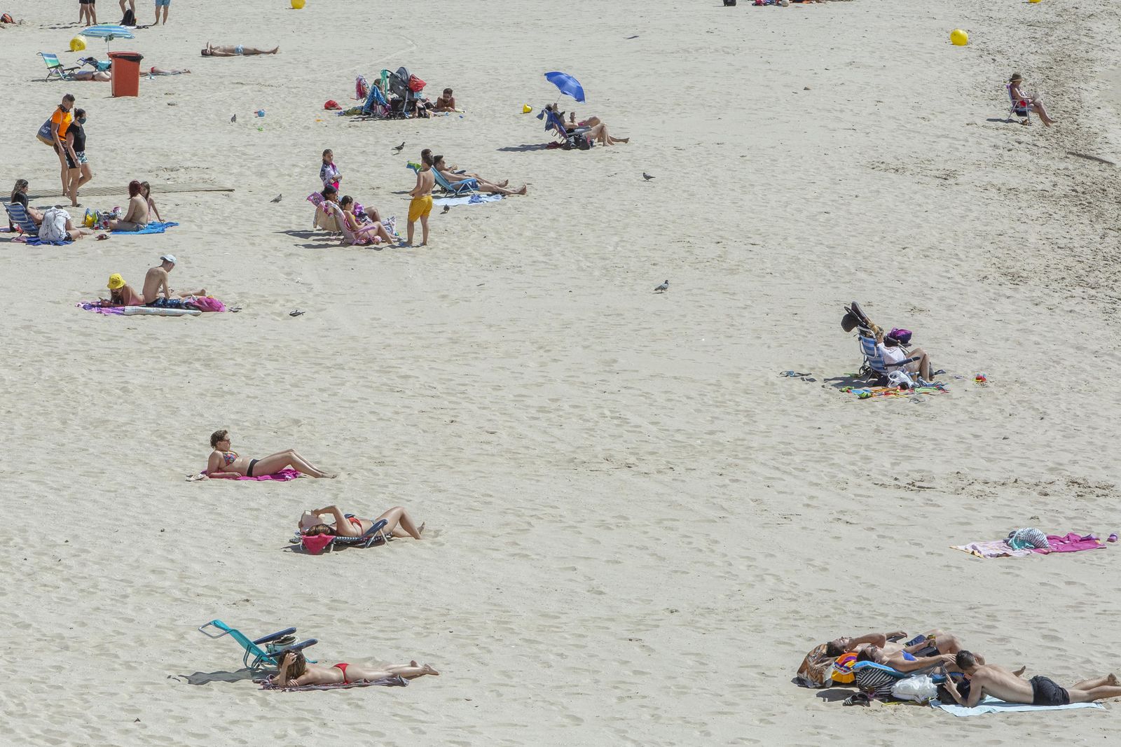 Así estaba la playa de santa maría del mar, esta tarde de lunes.