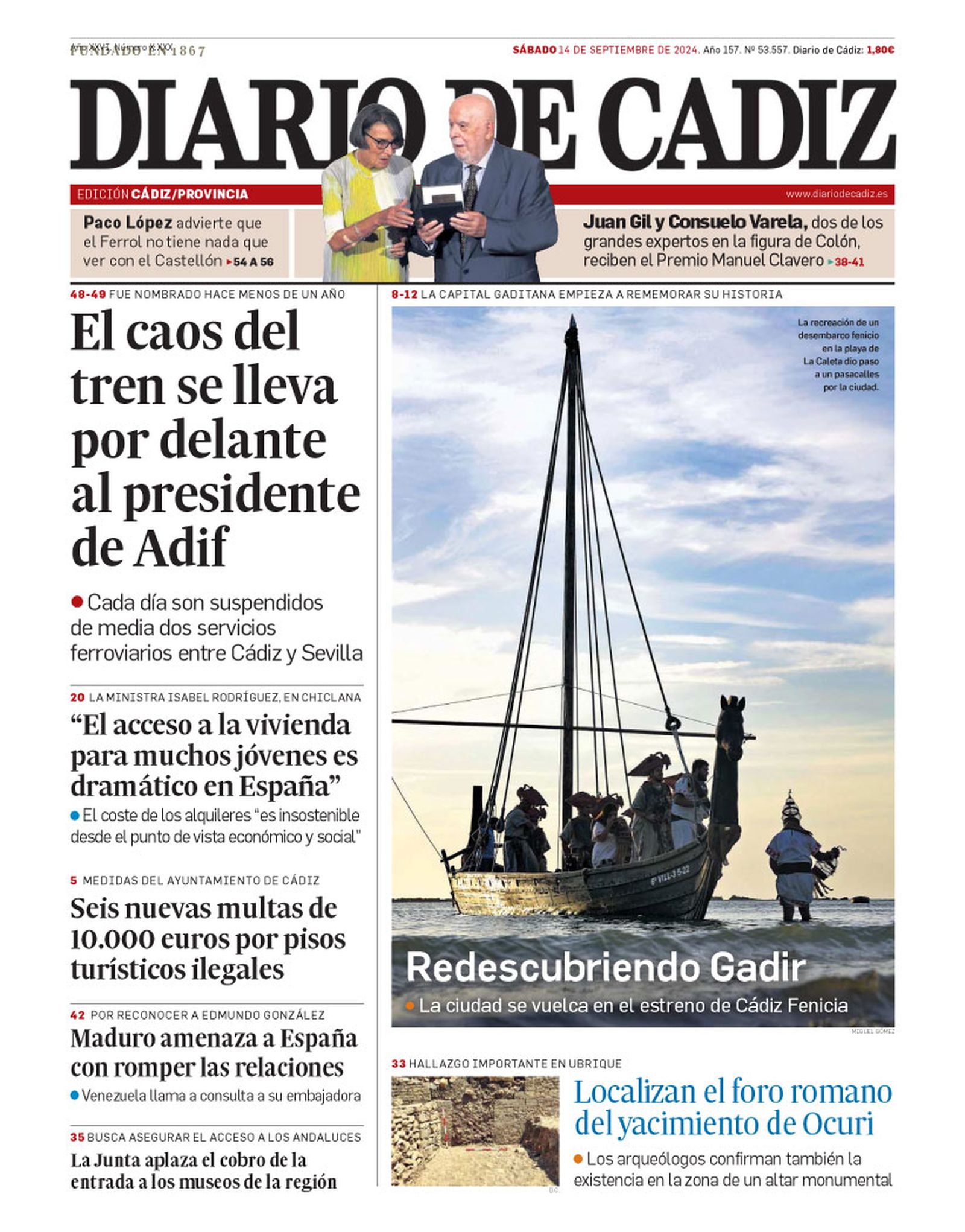 14 de septiembre. El caos de trenes en el país, con constantes cancelaciones, retrasos y problemas, se lleva por delante al presidente de Adif.