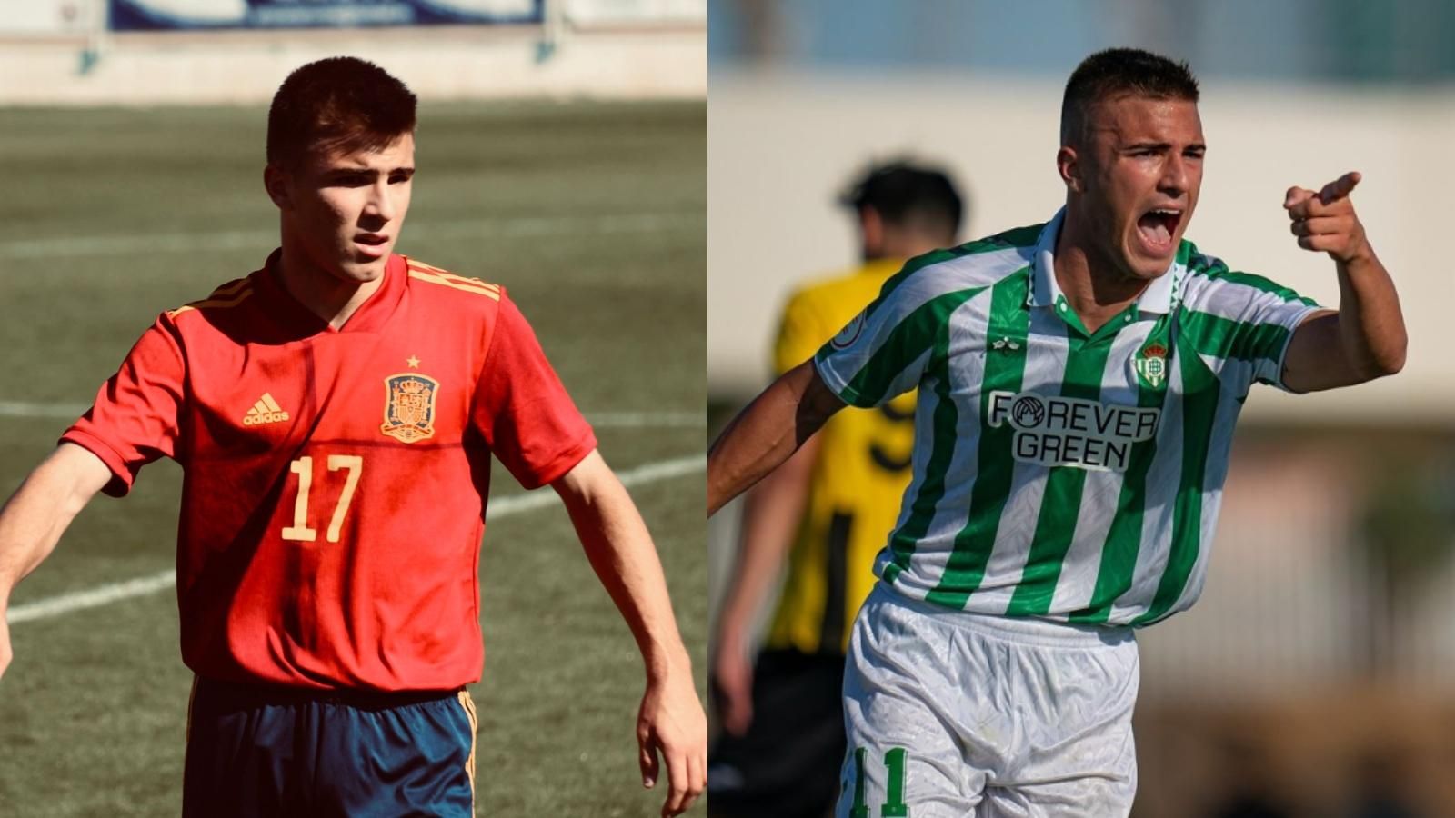 Pablo García con las camisetas de España y el Real Betis