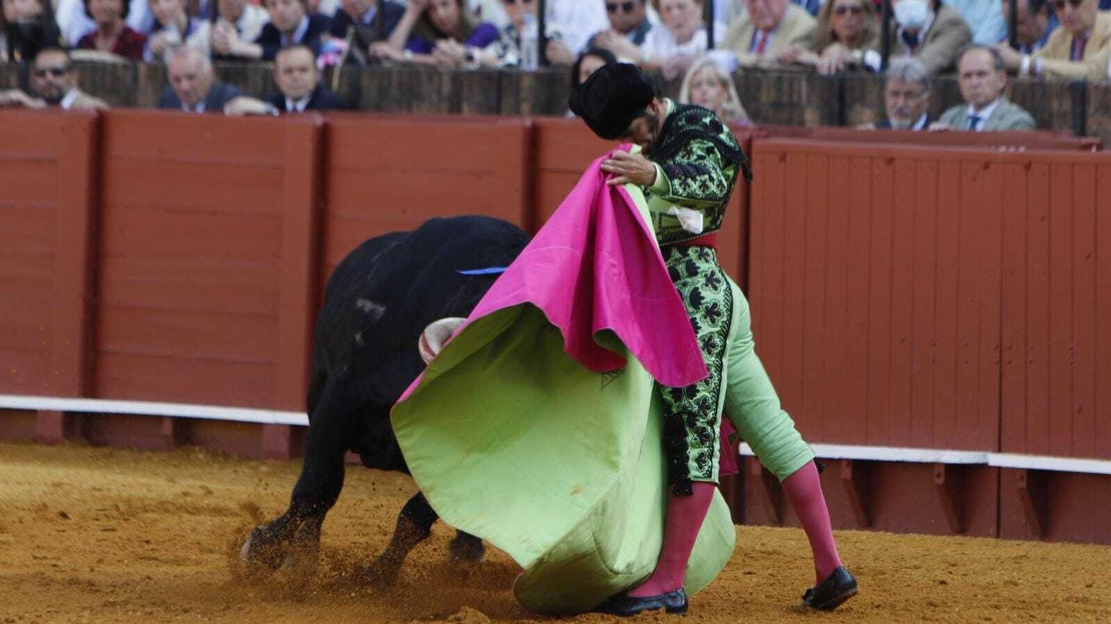 Morante al capote con el segundo toro de la tarde