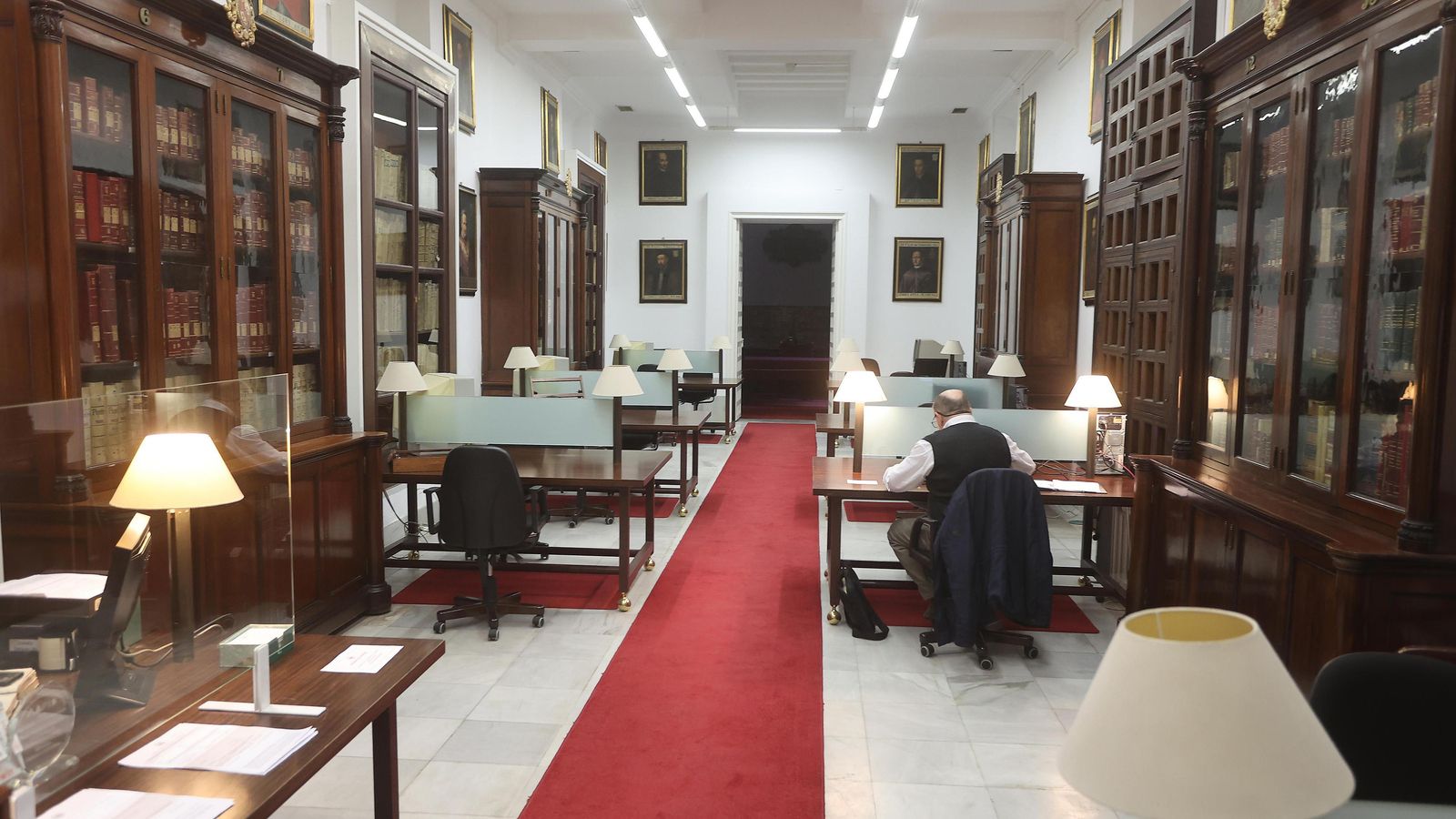 La sala de consultas para los investigadores.