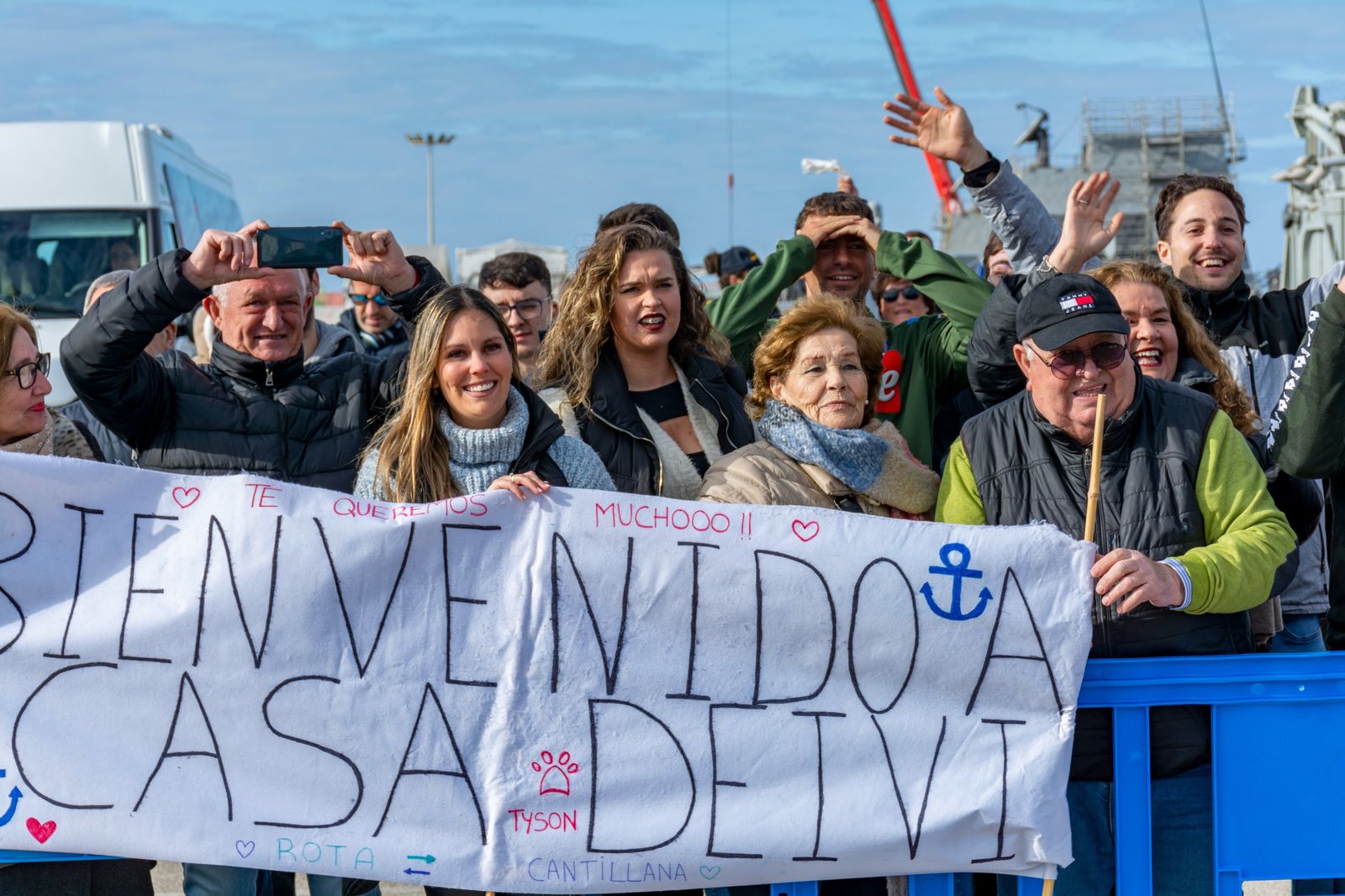 Recibimiento esta mañana en la Base de Rota.