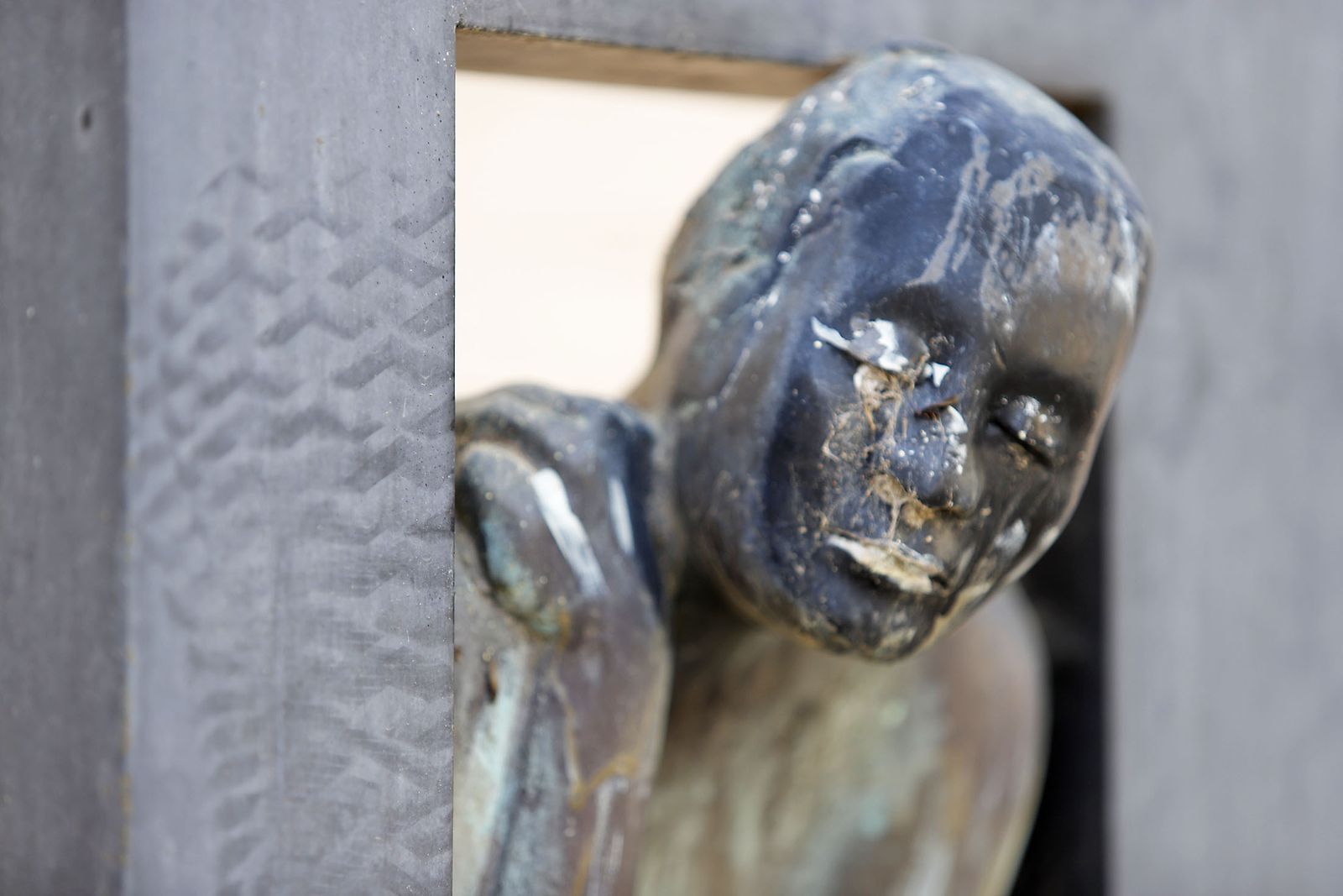 Imágenes del actual estado de las esculturas del museo al aire libre de Huelva