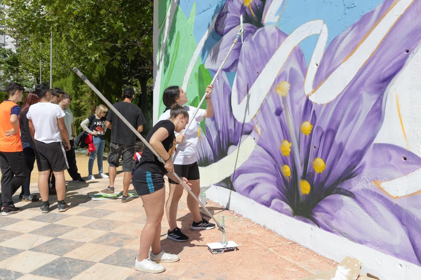 Así ha quedado el mural 'Pintando por Jaén' en el Parque Andrés de Vandelvira
